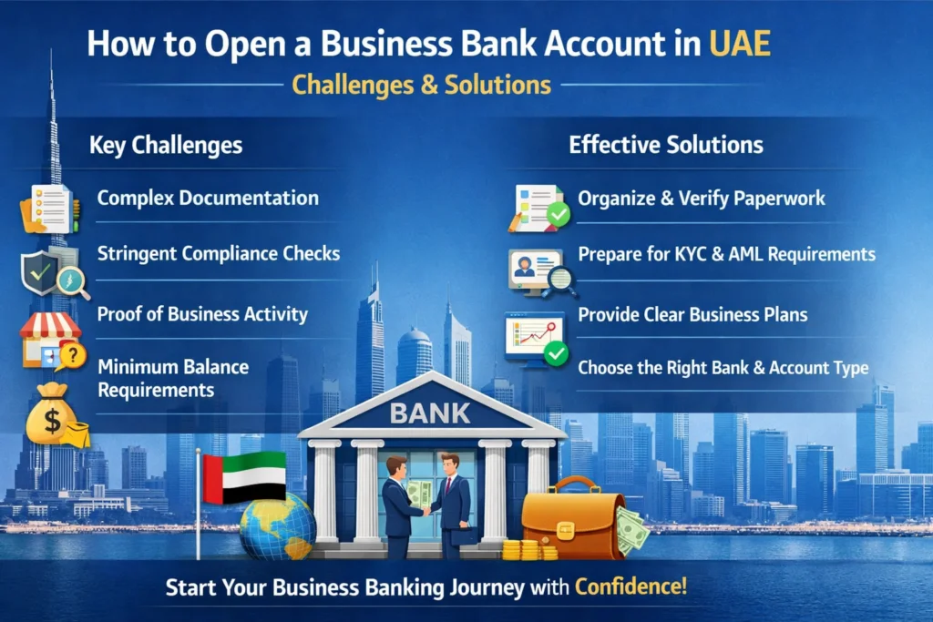 How to Open a Business Bank Account in UAE 2026: Complete Guide to Challenges & Solutions | Ghalib Consulting